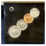 1967 Canadian Centennial Coin Lucite Paperweight