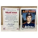 1986 Nolan Ryan #100 Porcelain Card w/ COA