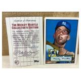 1952 Mickey Mantle #311 Porcelain Card w/ COA
