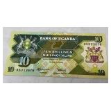 1987 Uganda 10 Shillings Banknote