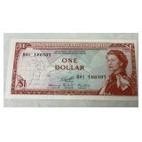 1965 East Caribbean Currency $1 Banknote