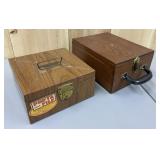 Porta File w/ Key & Wood Box w/ Latch