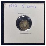 1863 5 Cent Coin