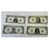 U.S. $1 Bills w/ Cut Out Faces- Elvis