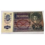 1915 Austro-Hungarian 10 Korona Banknote