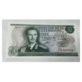 1967 10 Franc Banknote from Luxembourg