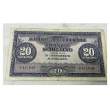 1944 20 Schilling Banknote from Austria