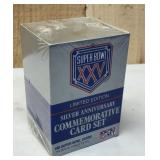 Sealed- Super Bowl XXV Silver Ann. Card Set