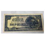 1942 Japanese Invasion Banknote Netherlands Indies