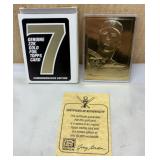 Mickey Mantle Gold Foil Card w/ COA