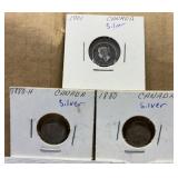 1880 & 1901 Canadian Silver 5 Cent Coins