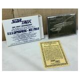 Star Trek U.S.S. Enterprise 23kt Card w/ COA