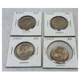 4- 1979 Susan B Anthony Dollar Coins- Mint D