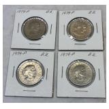 4- 1979 Susan B Anthony Dollar Coins- Mint P