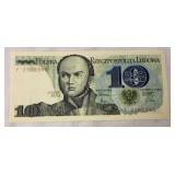 1982 Polish 10 Zloty Banknote