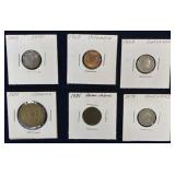 Chile, Columbia, Salvador, Jamaica, Honduras Coins
