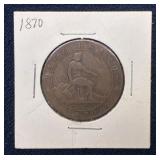 1870 Spain 10 Centimos Coin