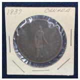 1837 Canadian 1 Cent Coin