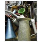 FUNNELS, OIL FILTER WRENCHES OIL CANS