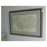 FRAMED MAP OF MT