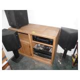 ENTERTAINMENT CENTER W/ DENON STEREO AND KLIPSCH S ENTERTAINMENT CENTER W/ DENON STEREO AND KLIPSCH S