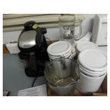 CANISTER SET, GLASS PITCHER, DELONGHI COFFEE MAKER