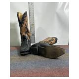 OLD WEST SZ 9 1/2 BLACK/BROWN COWBOY BOOTS