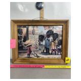 VINTAGE "THE RISING SUN" STOVE POLISH FRAMED PIC