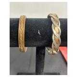2 HANDMADE COPPER & MIXED METAL MEN