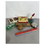 PLAYING CARDS, DICE, TOYS, RULER
