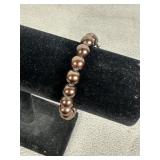 IMITATION PEARL STRETCH BROWN TONE BRACLET