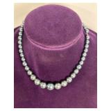 GRADUATED DARK GREY FAUC PEARL NECKLACE