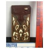 HOOEY LEATHER TOOLED WALLET