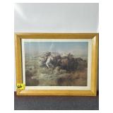 C.M. RUSSELL FRAMED PRINT, 16" X 20 1/4"