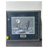 "SANTA AND LADY JUSTICE" BRIAN MORGER FRAMED PRINT