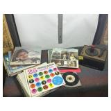 VINTTAGE VYNAL RECORDS W/ RCA VICTOR RECORD PLAYER