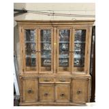 BROYHILL LIGHTED CHINA CABINET, HUGE-HEAVY, 2PC