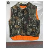 CAMO & HUNTER ORANGE REVERSABLE VEST, SZ. XL