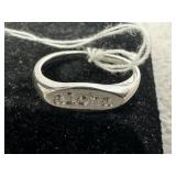 SILVER TONE ALOHA RING, SZ 8