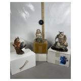 3 FINE PORCELAIN OWL FIGURES IN BOXES
