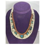 VINTAGE STYLE MULTICOLOR HANDMADE BEADED NECKLACE