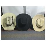 3 COWBOY HATS, SERRATELLI 7 1/8 BRAND NEW, 6X