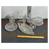 LEAD HAND CUT & PRESSED CRYSTAL GLASS DISHES