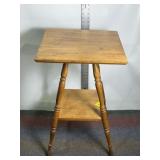 VINTAGE SQUARE WOOD SIDE TABLE, PLANT STAND