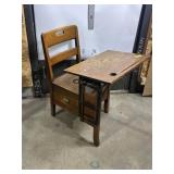 ANTIQUE MOULTHROP CHAIR DESK W/ DRAWER
