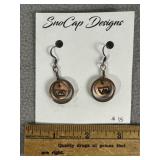SNOCAP DESIGNS MT ENGRAVED PENNY EARRINGS