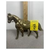 BRASS STANDING HORSE, 7" X 5 1/2"