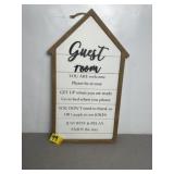 GUEST ROOM WALL HANGING SIGN, 21" X 11"