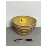 VINTAGE YELLOW WARE STONEWARE MIXING BOWL