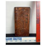 LEATHER TOOLED WALLET, USED